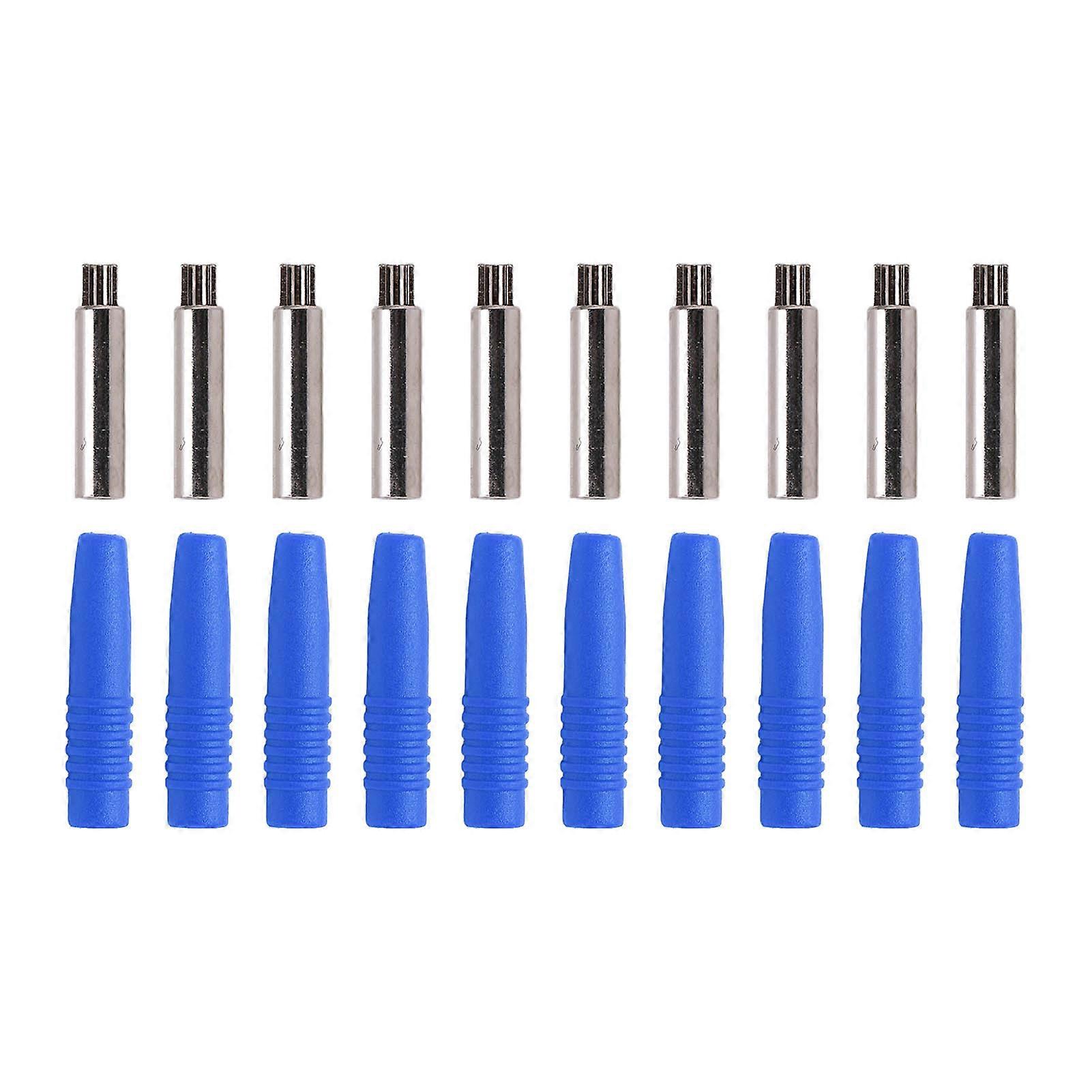 10Pcs Insulated 2mm Banana Plug Coupler with Protection Shrouded for Testing EquipmentBlue