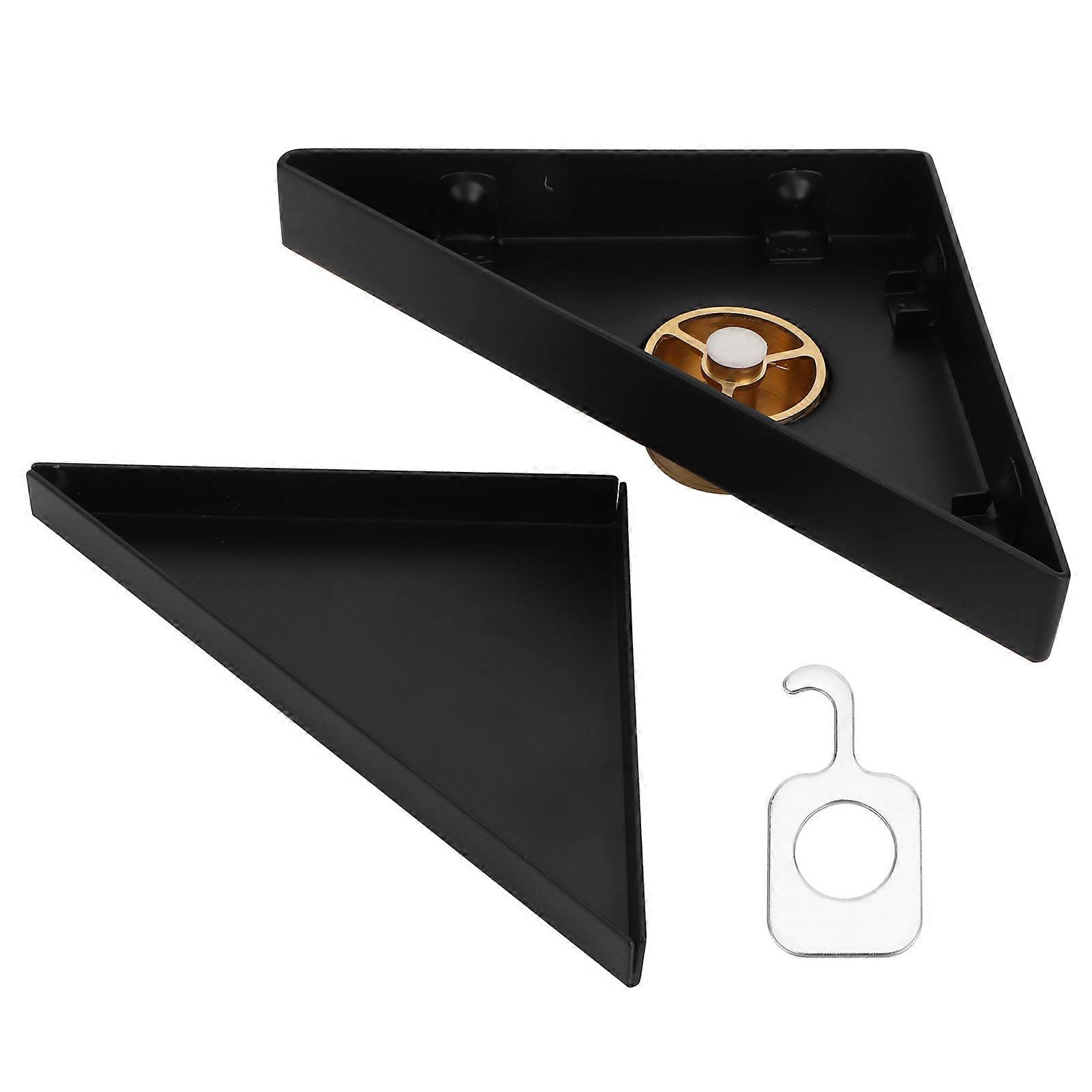 304 Stainless Steel Floor Drain Set Thickened Concealed Triangular Sink Drain for Bathroom Black Durable Anti-Clog