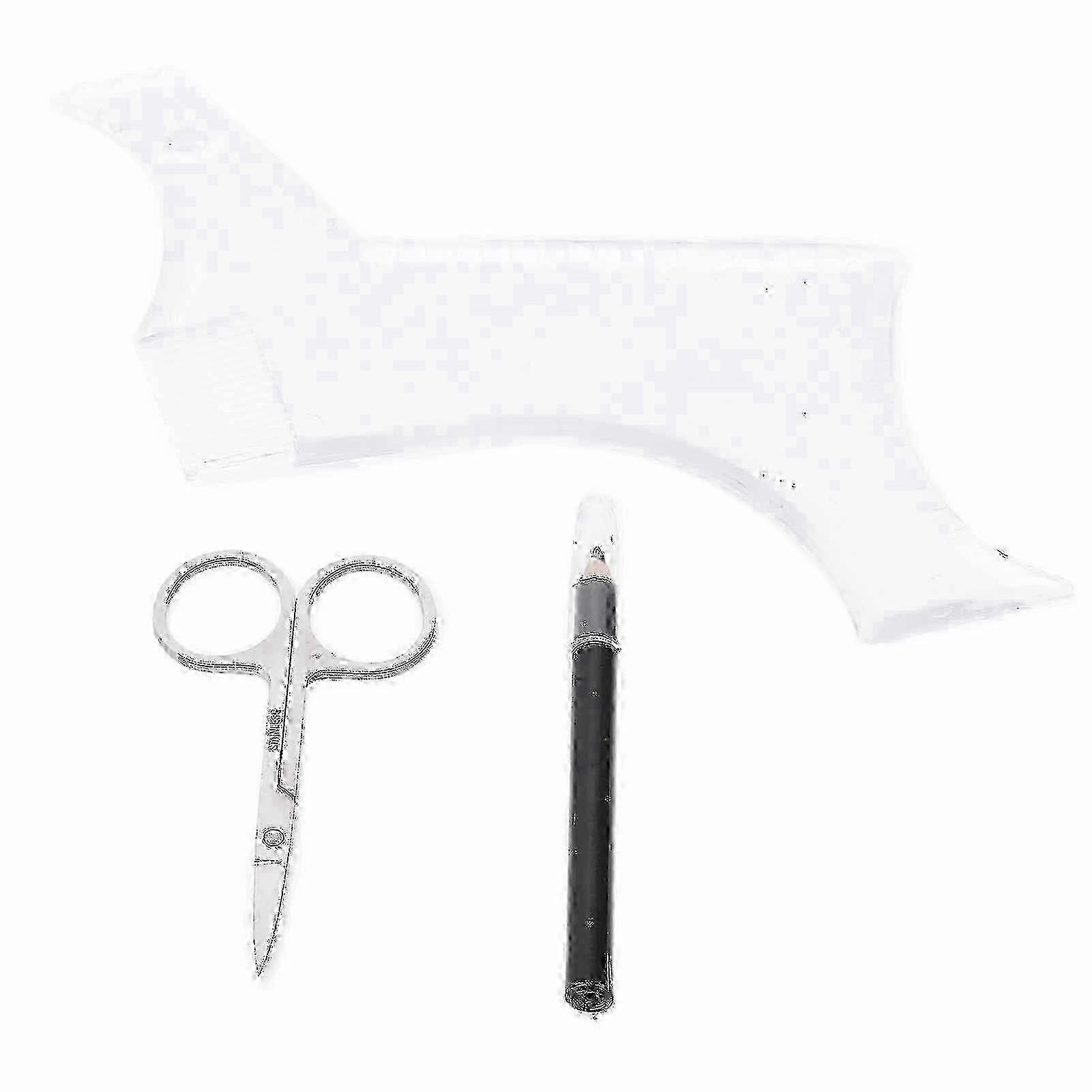 3pcs Men's Beard Shaping Tool Set Scissors Comb Pen Professional Beard Styling Tools