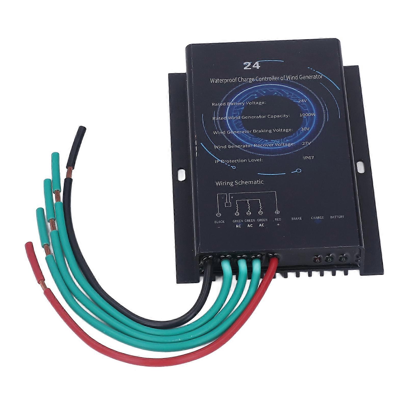 Hybrid Wind Controller Automatic Charging Aluminum Alloy Shell Wind Generator Controller 1000W 24V