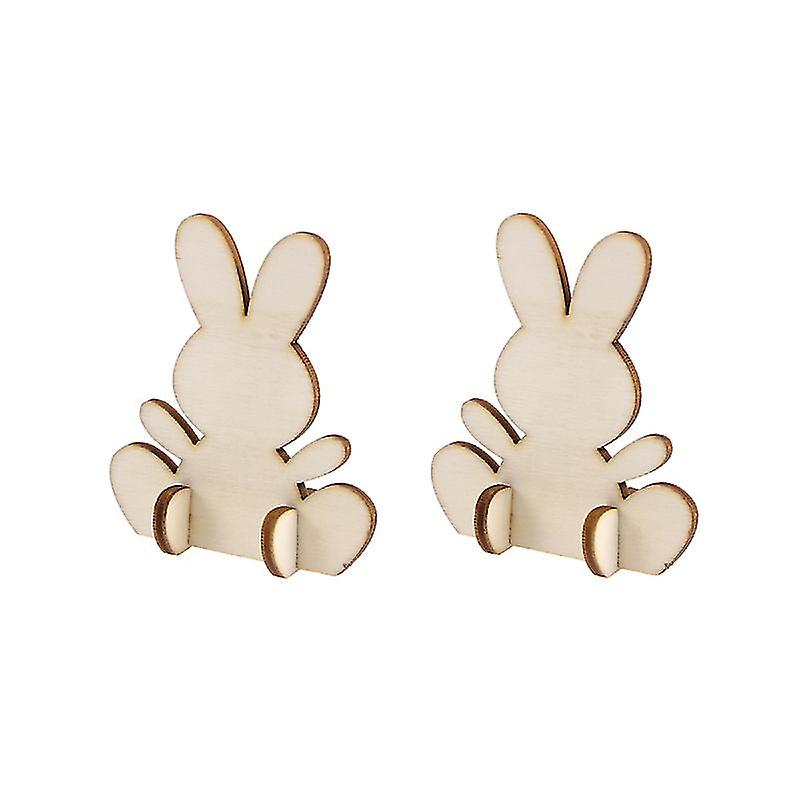 10pcs Wooden Rabbit Ornament