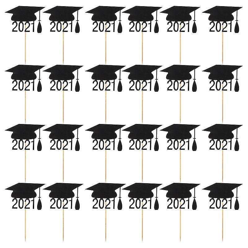 24pcs Graduation Cake Toppers For Cupcake