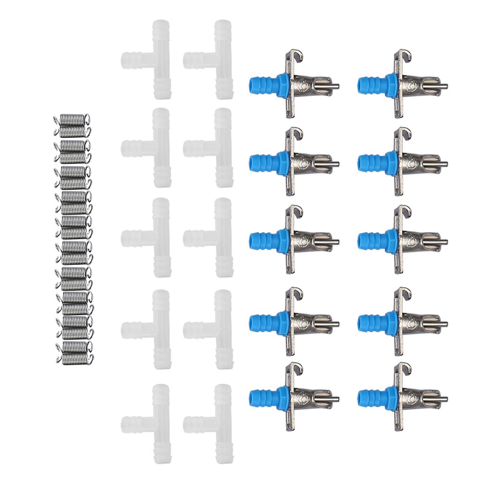 10PCS Rabbit Drinker Nipple Waterer Drinking Water Tool Double Hang Springs