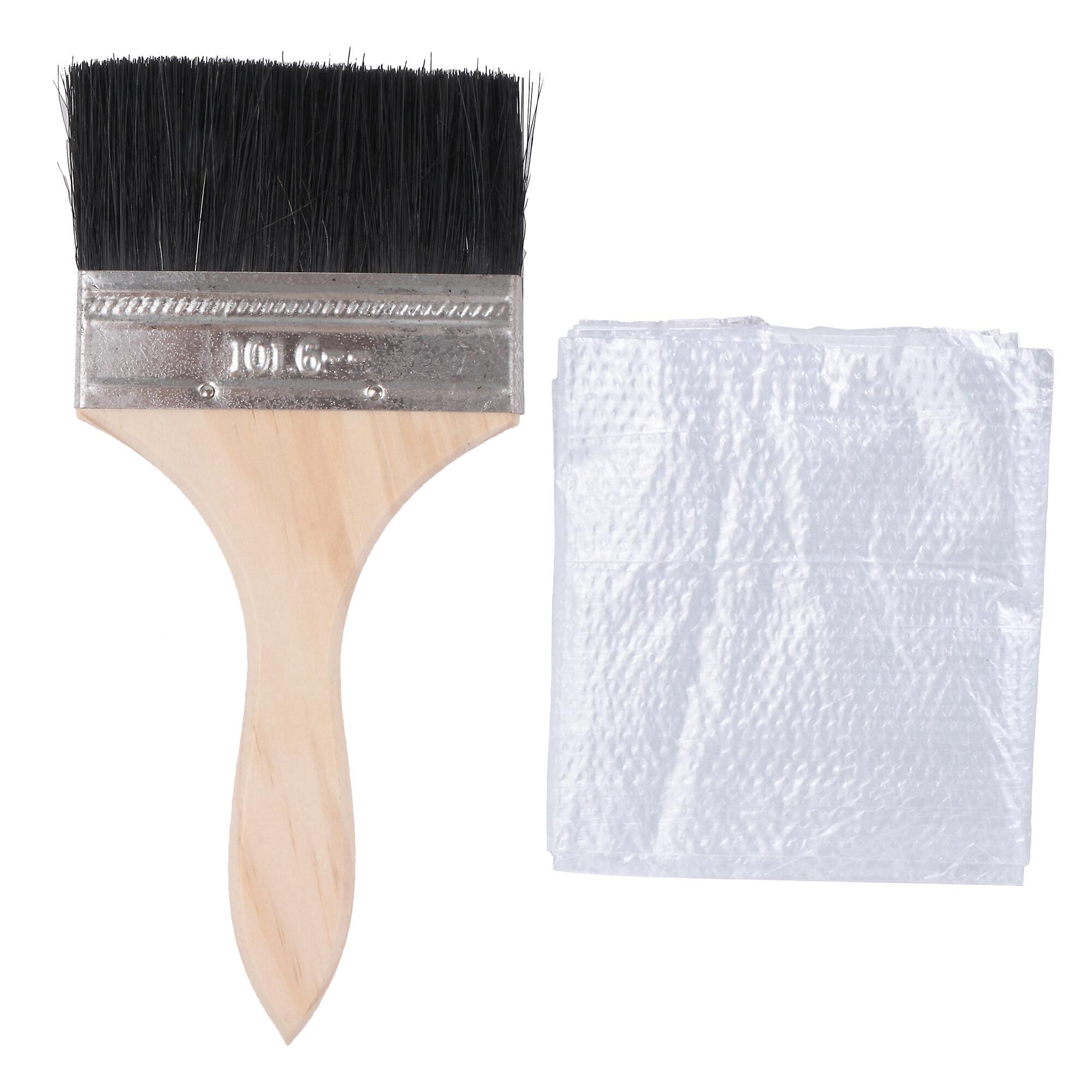 2 Pcs Professional Flat Paint Brush for Acrylic 4Inch with 35Inch Apron Kit