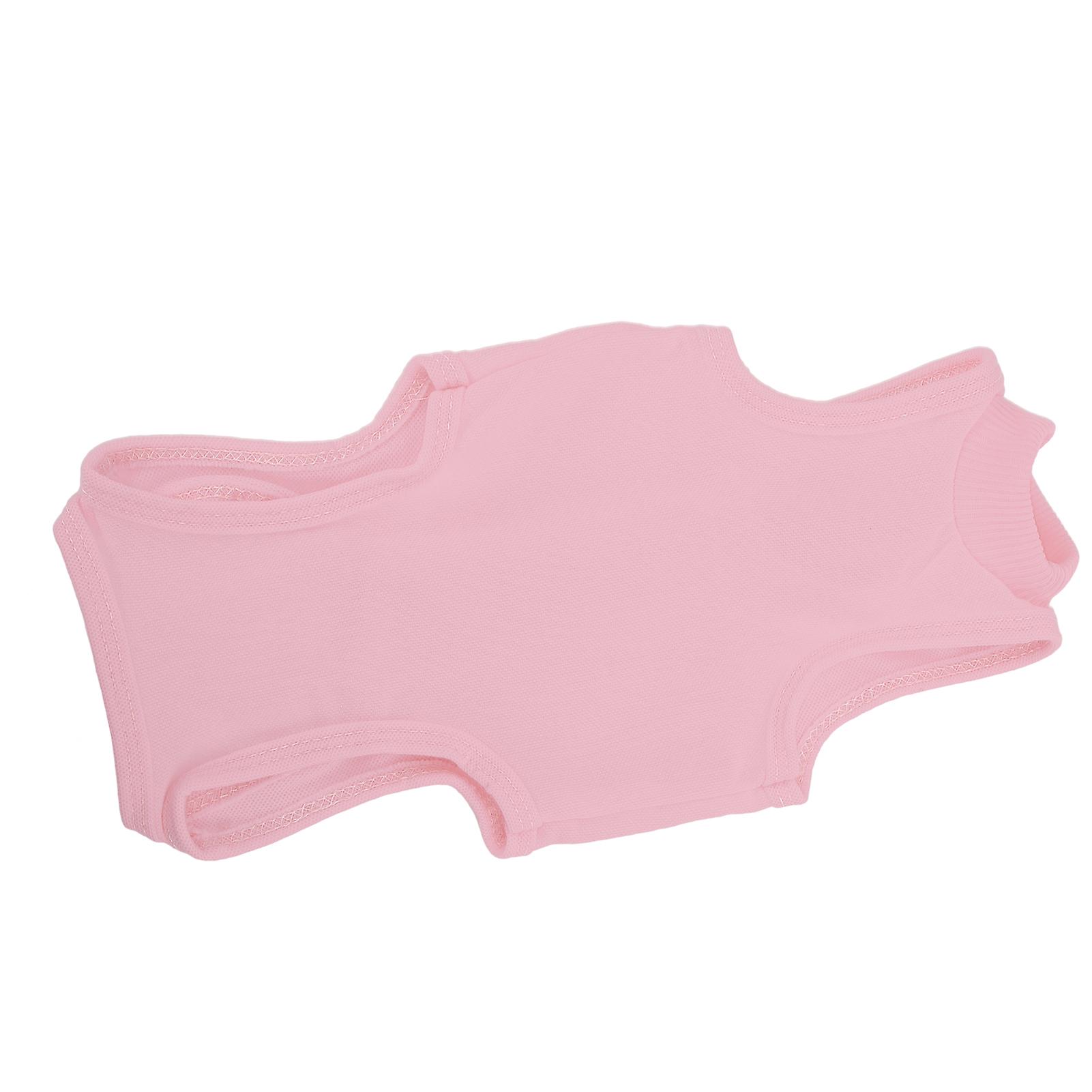 手術後の猫の回復スーツ猫は腹部の傷の回復のためのECollarの代替シャツを着ます(ピンクM)