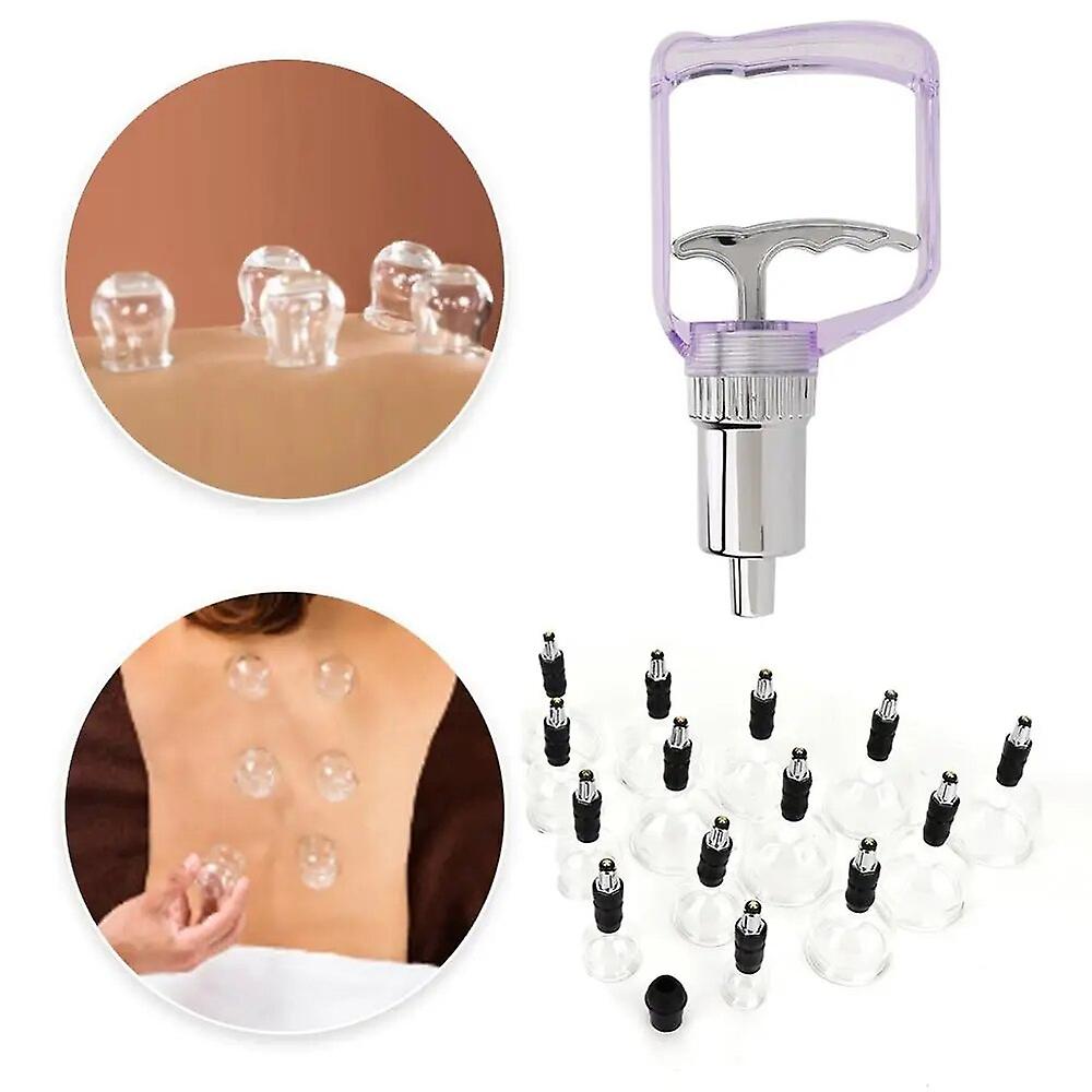 Suction Cups Jar Acupunture Massager Medical Jars Glass Vacuum Therapy Cupping Set Cans Massage Device 14 Pcs