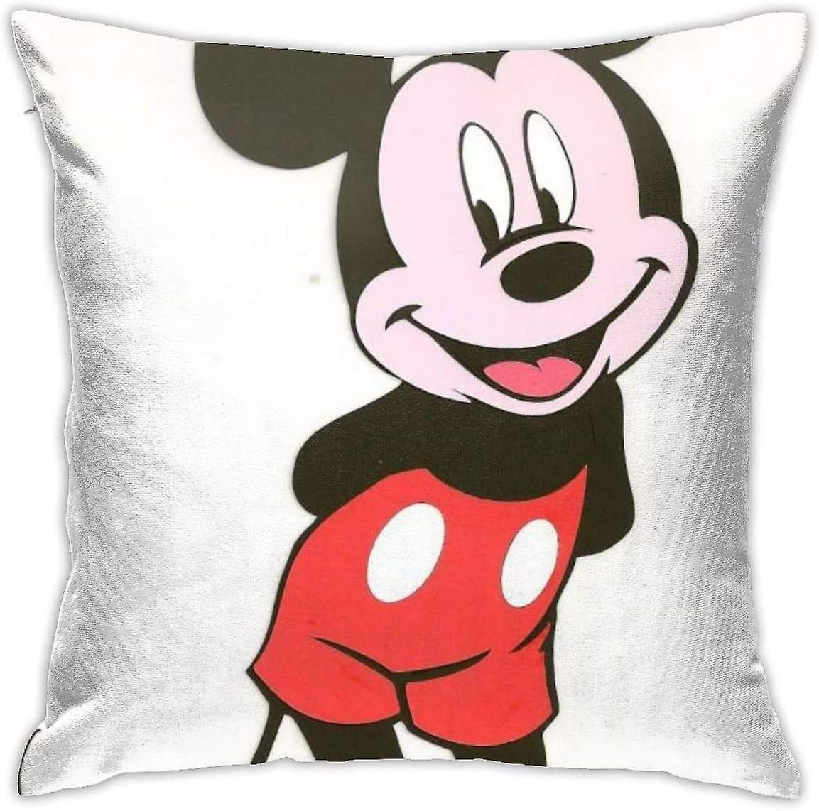 Throw Pillow Covers Mickey Mouse Pillowcase Cushion Case for Sofa Bed Chair Home Decor(18x18 Inch) AA-3216