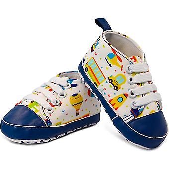 Veeki Unisex Infant Sneakers Soft, No Tie, Anti-Slip Sole High-Top Sneaker, First Walkers Canvas Stylish Newborn Shoes for Girls and Boys--Playtime11c