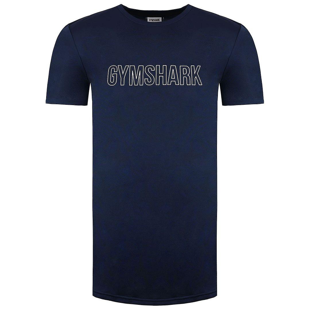 Gymshark وصول الجرافيك سليم كم قصير للرجال تي شيرت كحلي A1A3A UBCY AH1