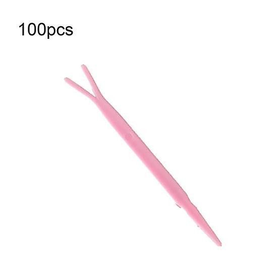 100pcs Y Type Special Mounting Fork Sticks for Double Eyelids Make up Tools