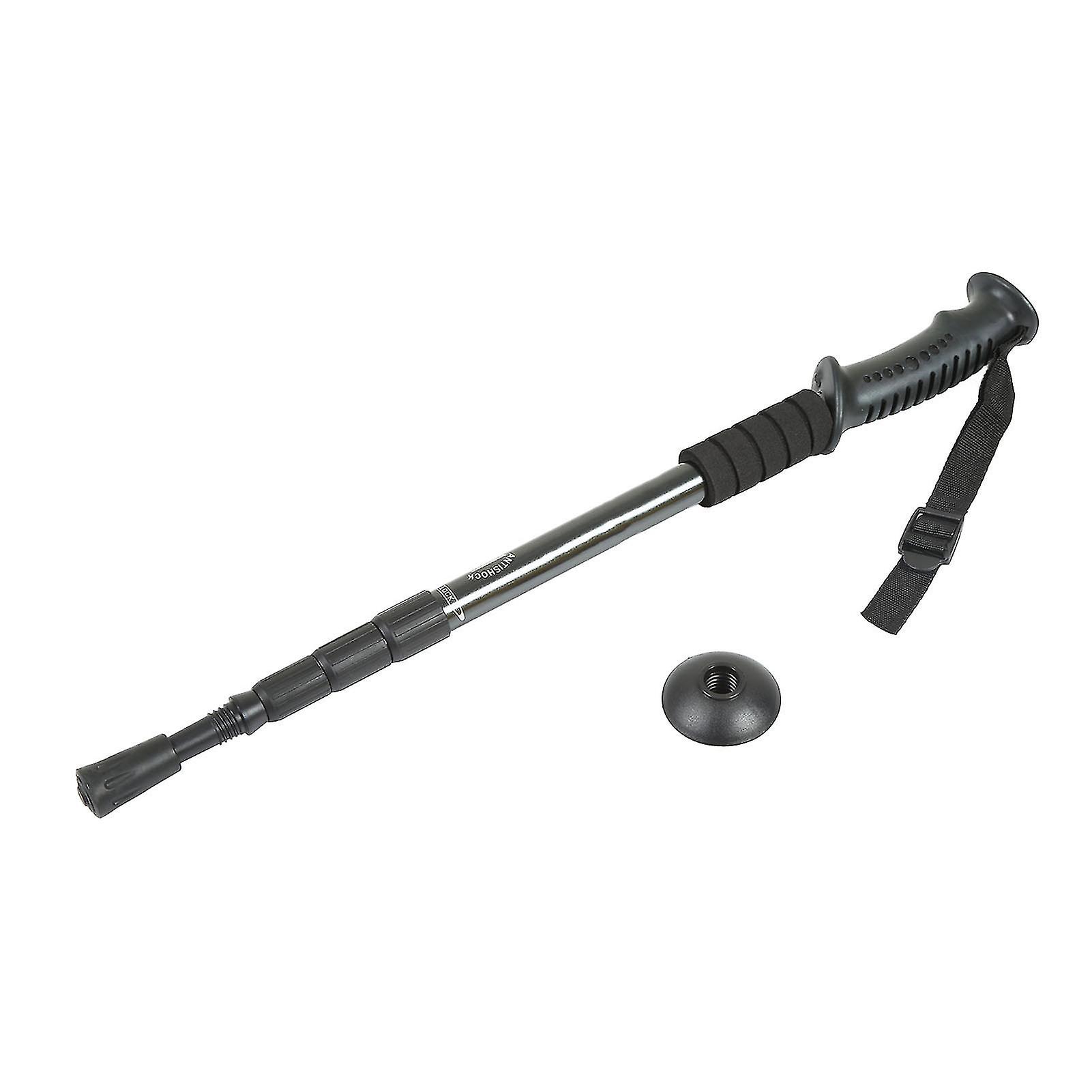 Aluminum Alloy Telescopic Hiking Poles with Shock Absorption - 4 Sections, Straight Handle