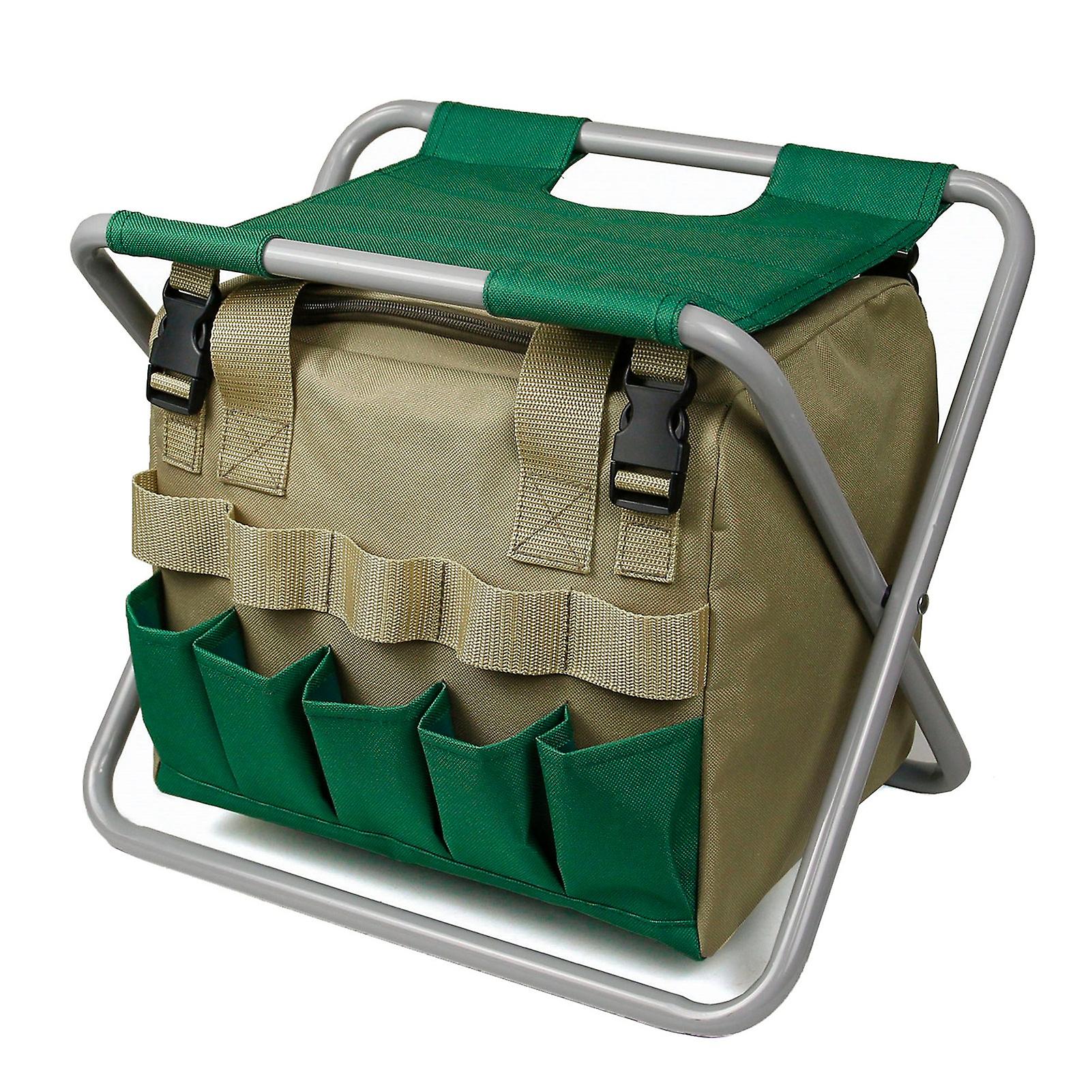 Removable Garden Tool Bench Folding Garden Stool Multifunction Gardening Tool Organizer Stool