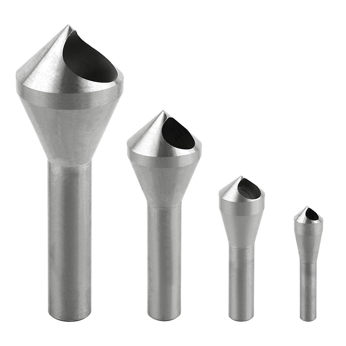 Countersink Drill Bit Set, 4Pcs Chamfer Tool Round Shank HSS(4241) Countersink Drill Bit, for Wood