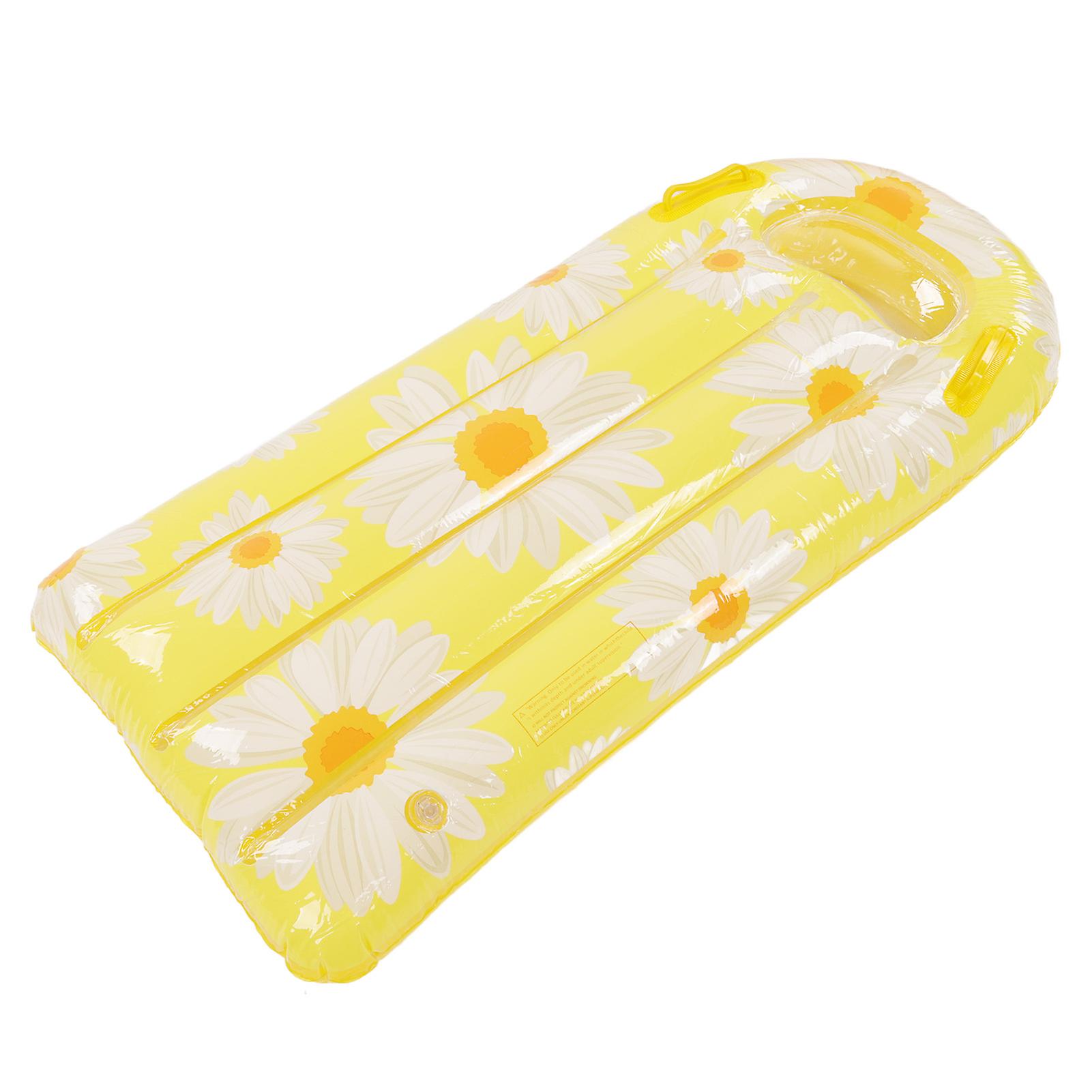 Children's Inflatable Float with Handle Thickened Leisure PVC Swimming Floating Row Yellow Sunflower Floating Bed