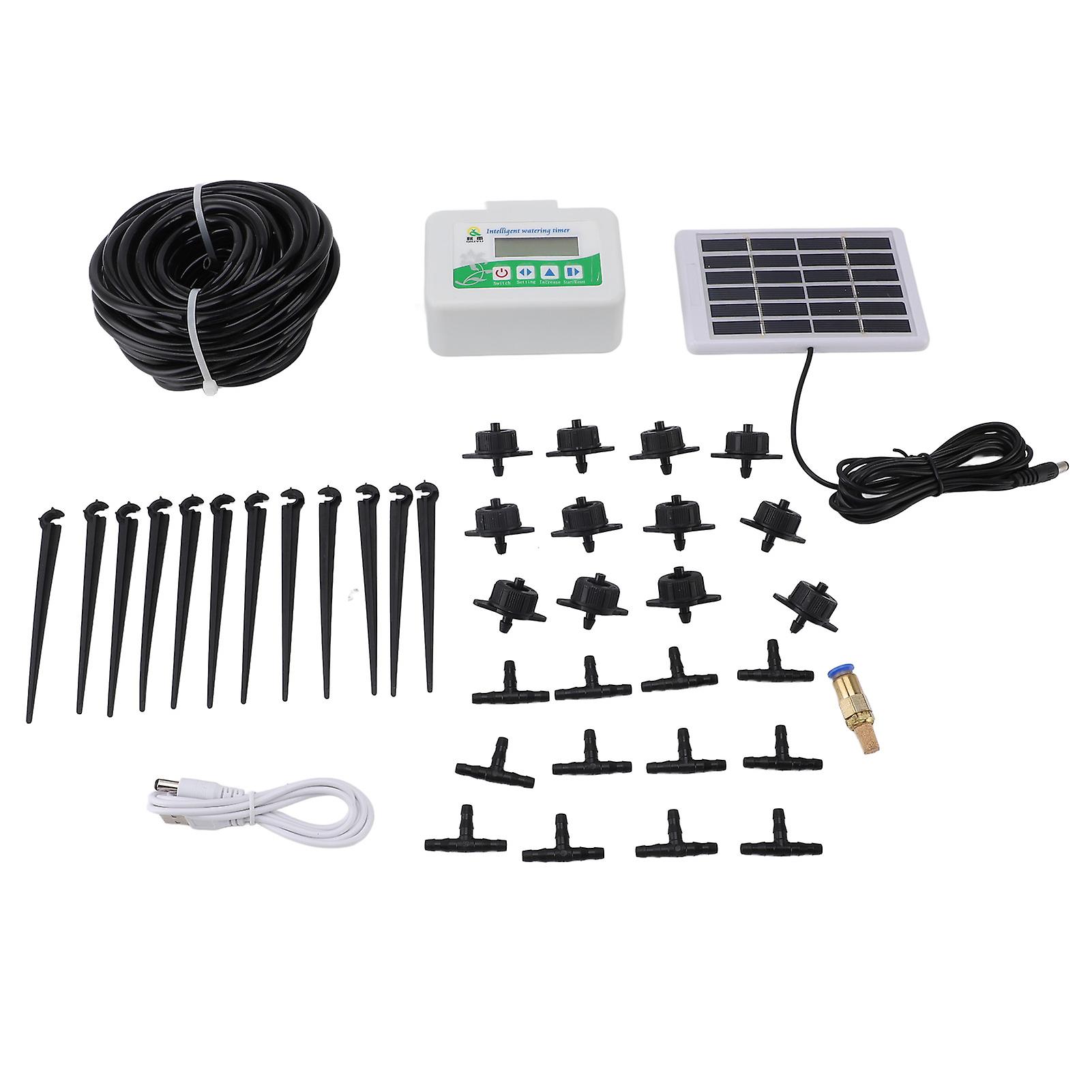 Intelligent Watering Timer Programmable Energy Saving with Solar Panel Automatic Irrigation Timer for Garden Farmland Meadow