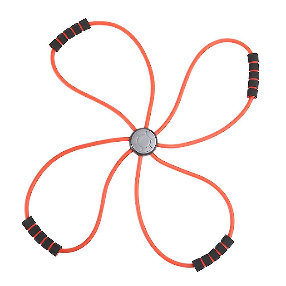 Core Cross Resistance Band for Women Working Out, Fitness Exercise Band with Handles for Pilates Yoga Strength Training, Latex Elastic Loop Tube, Red