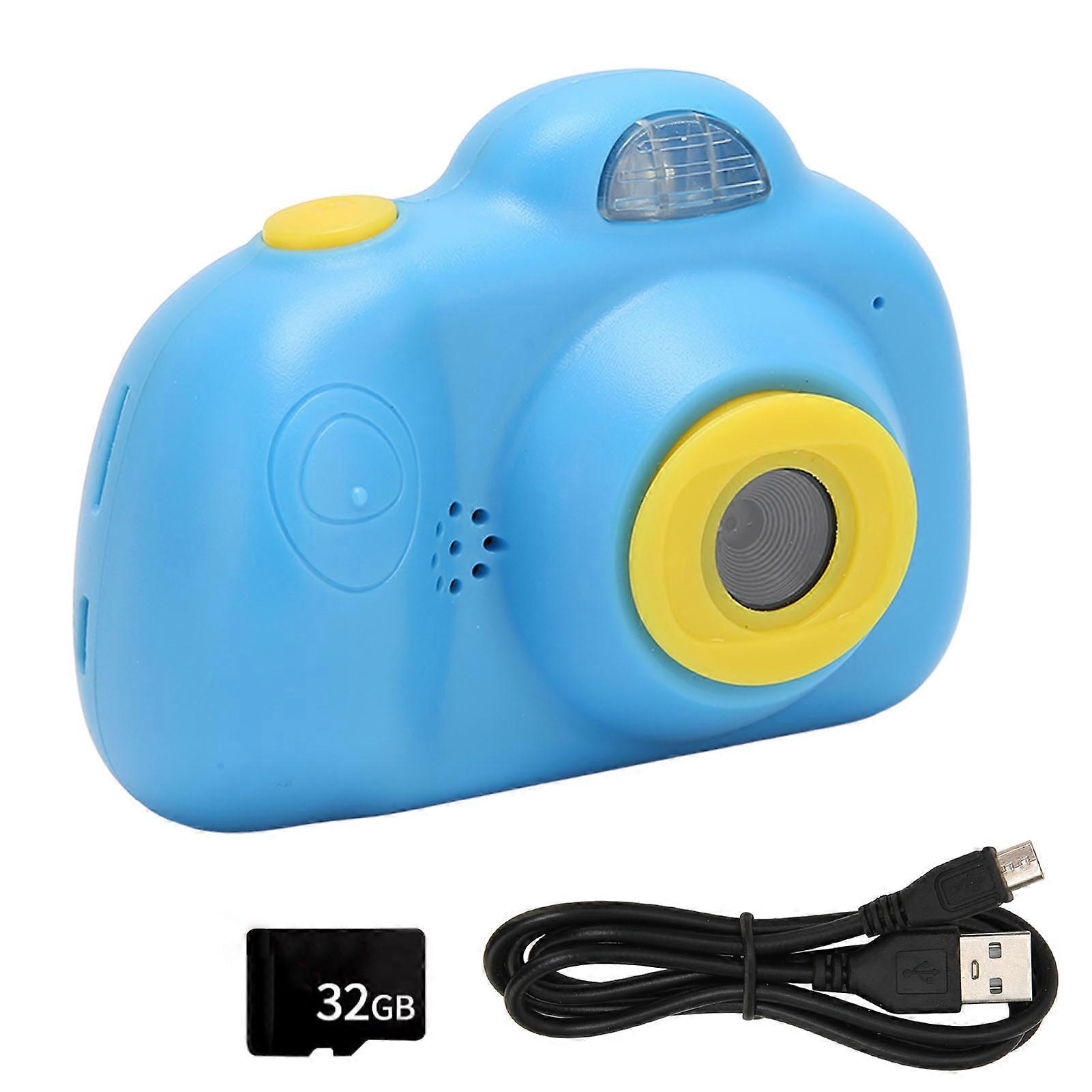 Kids Selfie Camera 2.4 Inches Rechargeable Kids Digital Toy Camera With Storage Card For 3 To 12 Year Old Boy Blue