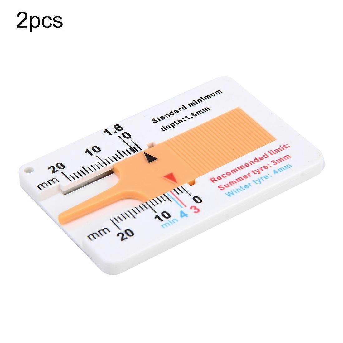 2pcs 0-20mm Plastic Tire Tread Depth Measuring Instrument