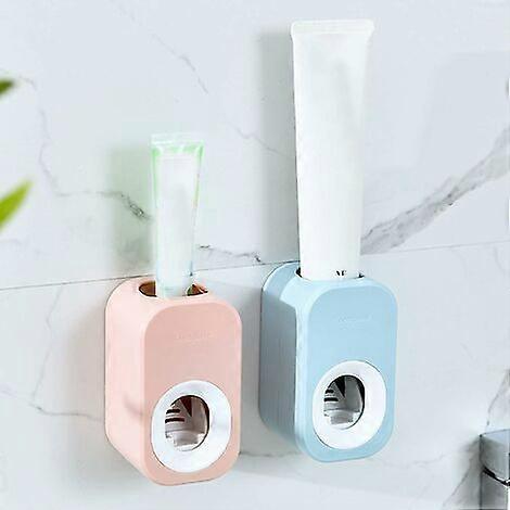 Wall Mounted Automatic Toothpaste Dispenser Punch-free Toothbrush Dispenser Toothpaste Dispenser Wall Mount 2 pices