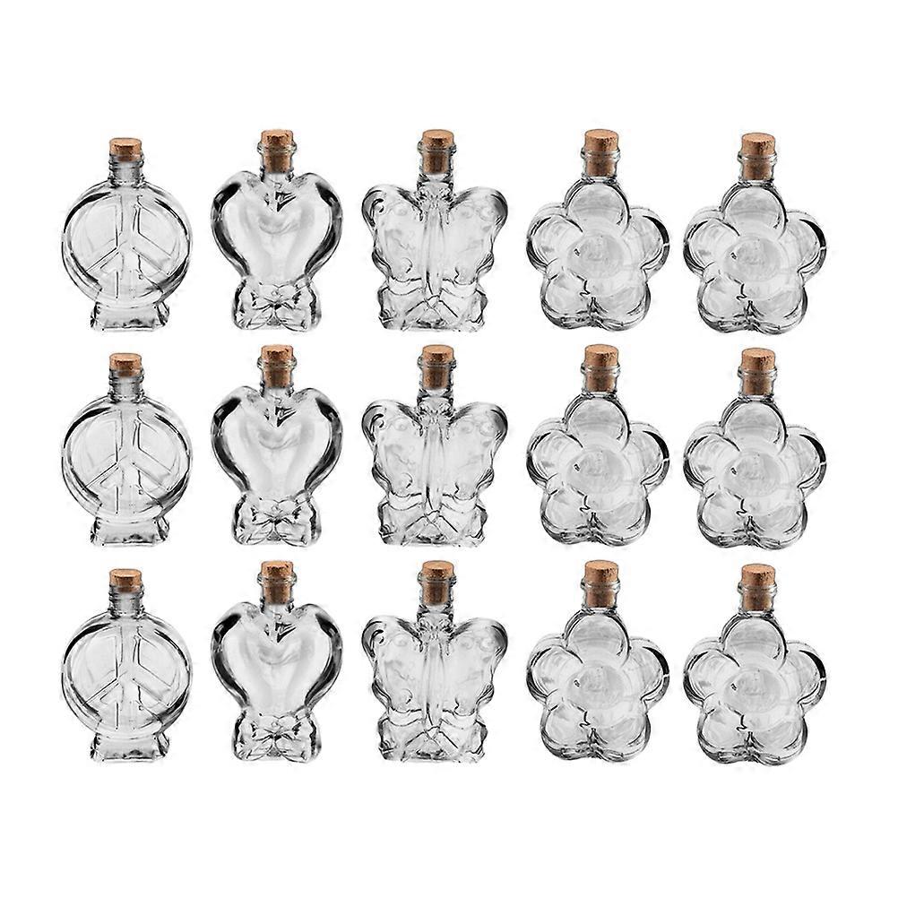20 Pcs Plastic Art Bottles DIY Storage Jars with Cork Stoppers (Mixed Style)