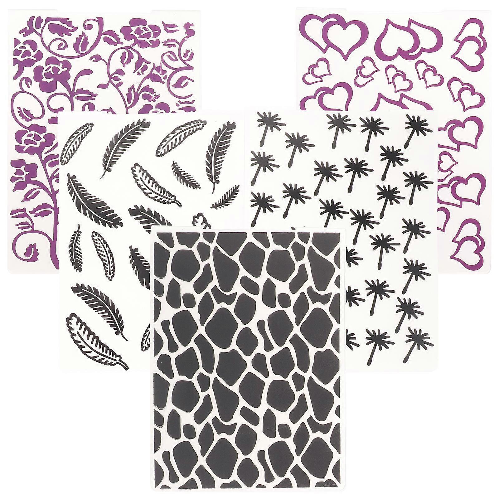 5pcs Plastic Embossed Folding Mold Craft Card Making Template Embossing Folder