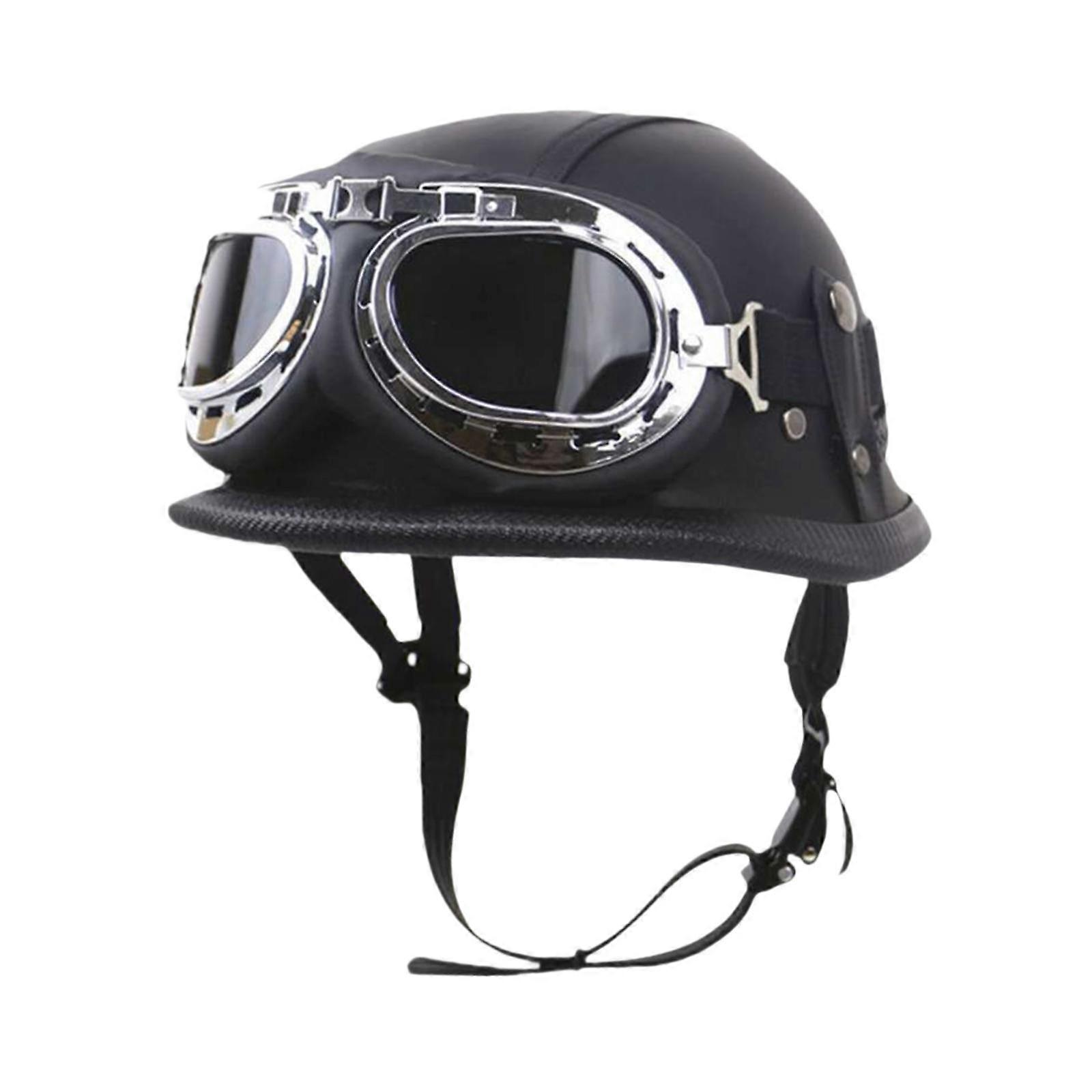 Gözlüklü Vintage Kask Paten Paten Yarım Yüz Kask Erkekler Unisex Yetişkinler M
