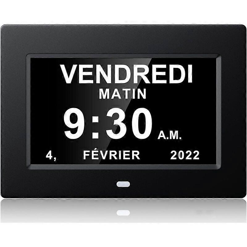 Inch Digital Clock Day Clock Large Screen Alarm Clock Wall Clock (Black)