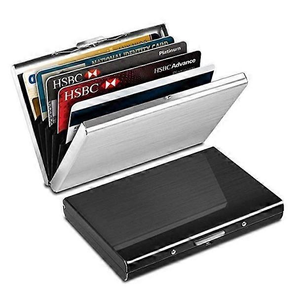 Stainless steel - Card holder with compartment - Protects RFID