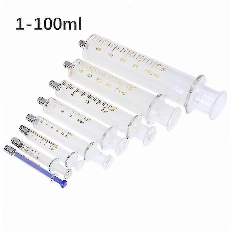 Seringue réutilisable en verre avec échantillonneur en verre Luer lock en métal Injecteur de verre Ruhr Copperhead 1ml / 2ml / 5ml / 10ml / 20ml / 30ml / 50ml / 100ml -yyds