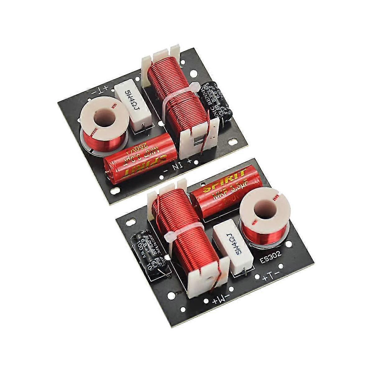 2pcs Speaker Crossover Speaker Frequency Divider Board Treble Bass Audio Crossover Filters Frequenc
