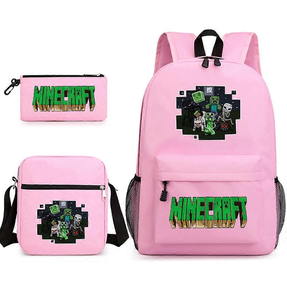 Minecraft School Bag Backpack Pencil Case Shoulder Bag Three-piece Set _13