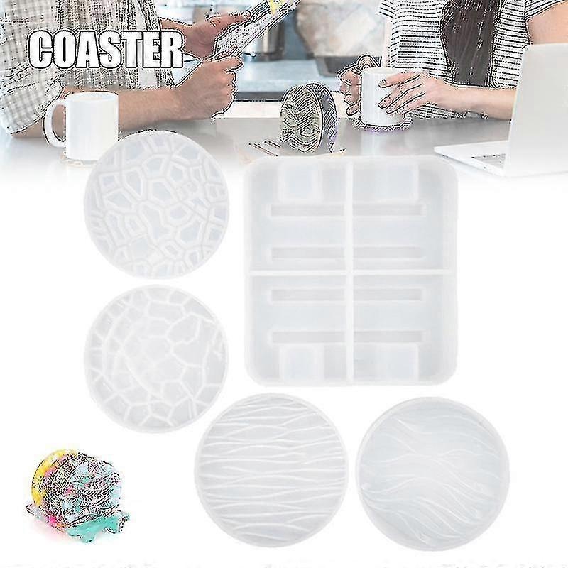 Wave Diamond Pattern Coaster Resin Stencils Kit Set Craft Supplies For Diy Resin Epoxy Casting