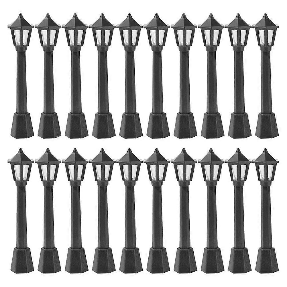 20Pcs Micro Landscape Miniatures Ornament Model Lights Street Lamp Simulation Light