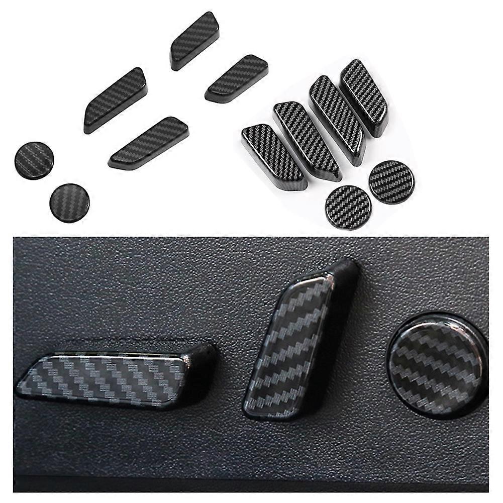 For Tesla Model3/Y Modification Carbon Fiber Pattern Decoration Seat Adjustment Frame Button 1 Set 6 Pcs Seat Adjustment Button
