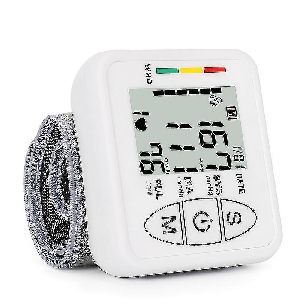 Wrist Blood Pressure Monitor Portable One-piece Bpm One Button 2 Users Modes