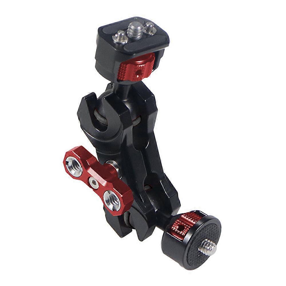 Upgrade Double Head Arri Positioning Pin Red Universal Arm 1/4 Turn Ball Head Magic Hand 360 Degree Expansion Monitor Bracket