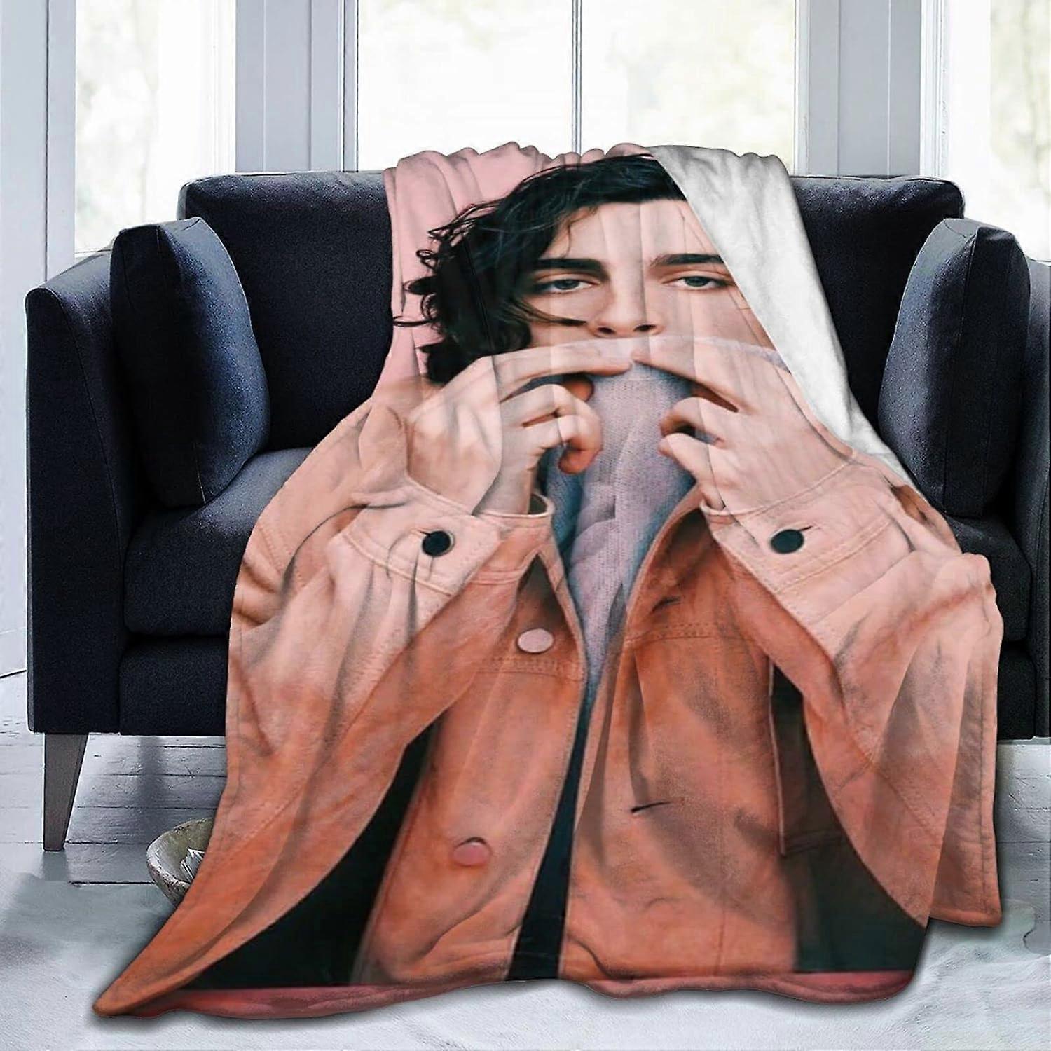 Timothee Chalamet Flanel AtmakMikrofiber Polar Kanepe, Yatak, Kanepe için Tüylenme Önleyici Peluş-EDFR86