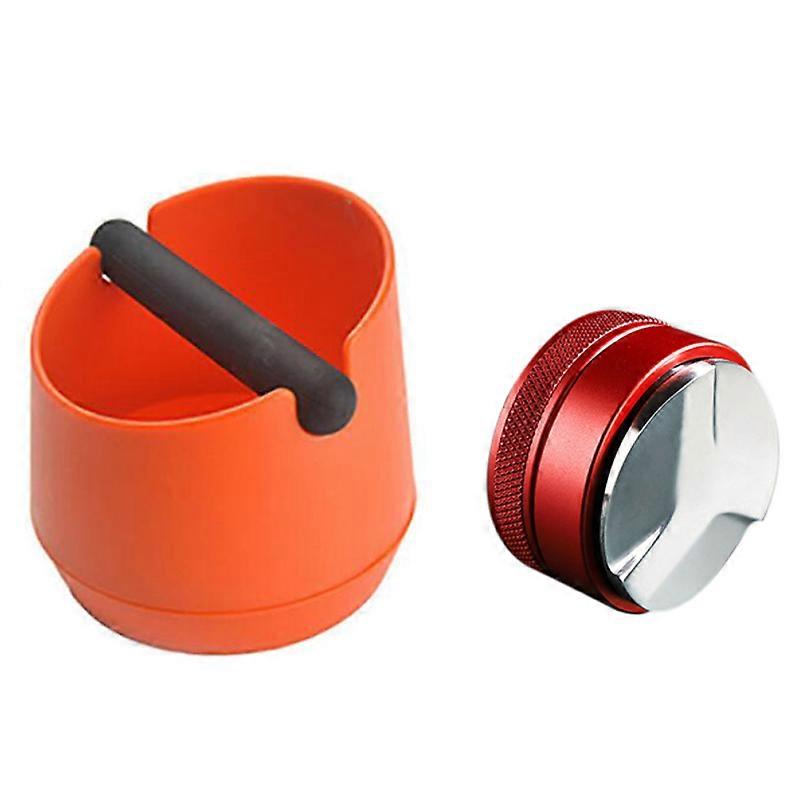 57.5mm Espresso Coffee Tamper Stainless Steel Thread Base Coffee Powder Bean Press Hammer with Hand