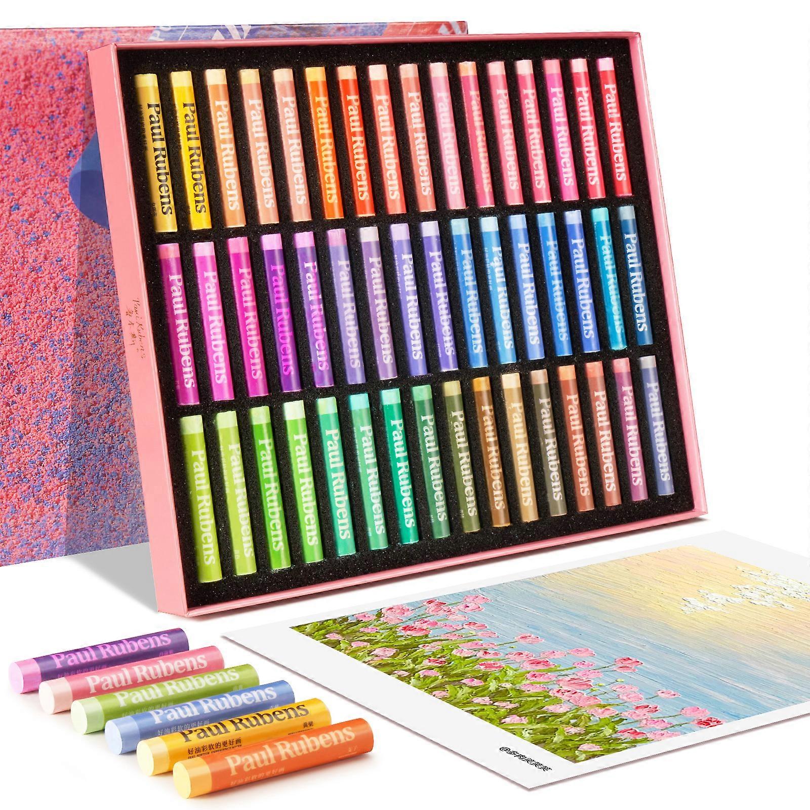 Olejové pastely Paul Rubens, 48 barev Macaron Měkké olejové pastely Živé a krémové umělecké potřeby pro umělce, začátečníky, studenty