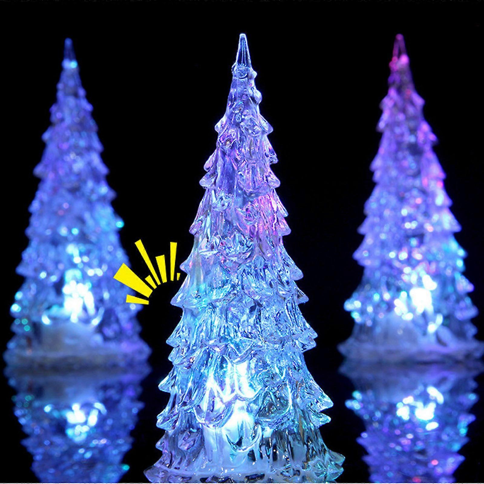 4 Pièce De Sapin De Noël Coloré LED Acrylique Veilleuse En Différentes Tailles