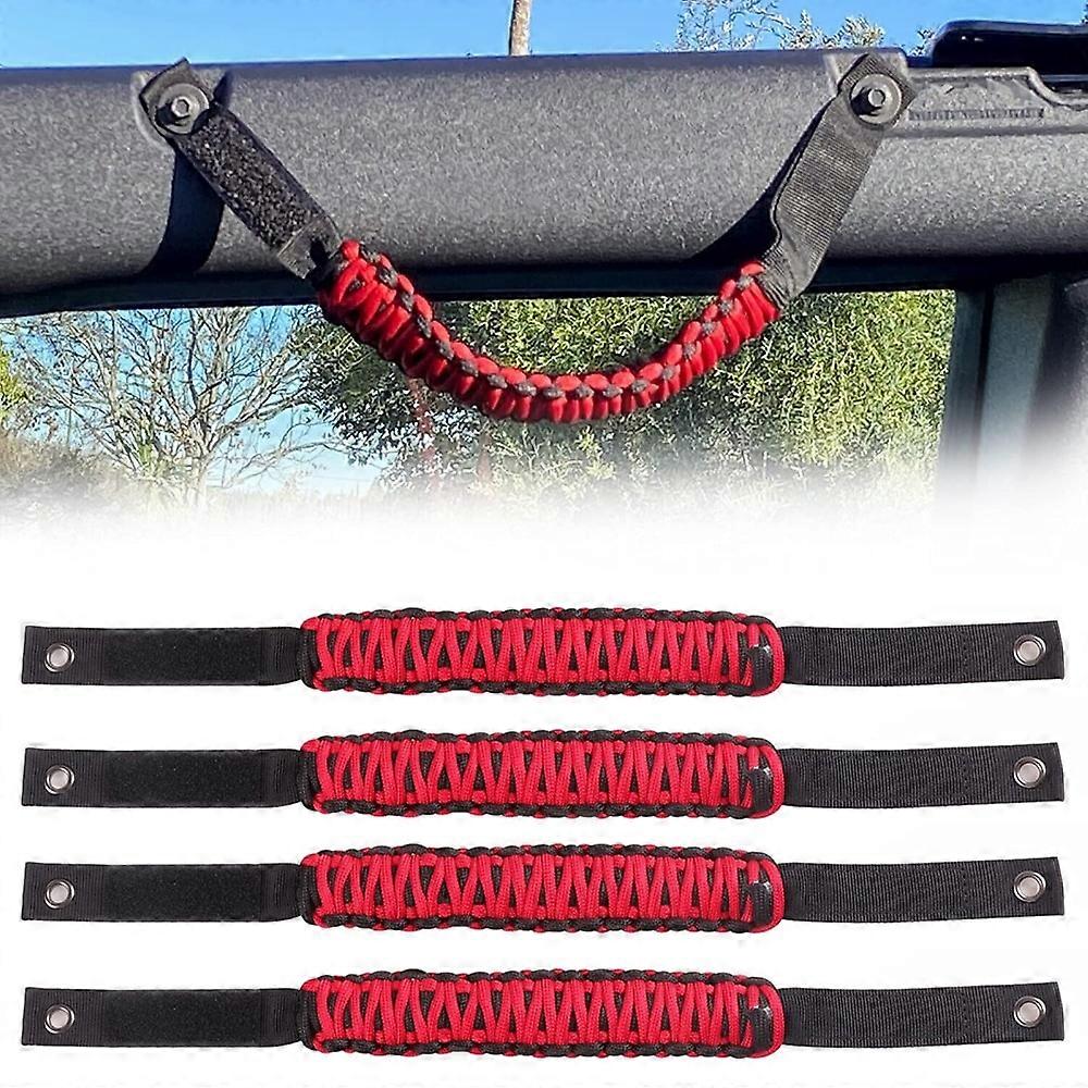 4Pcs Auto Dach Überrollbügel Haltegriffe Griffe für Ford Bronco 2021-2022 Gewebt Schwarz Blau Rot Griff Zubehör