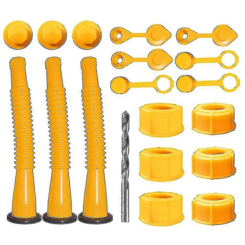 1kit Gas Can Spout With Can Vent Caps,rubber Pad,for Most Of The Cans