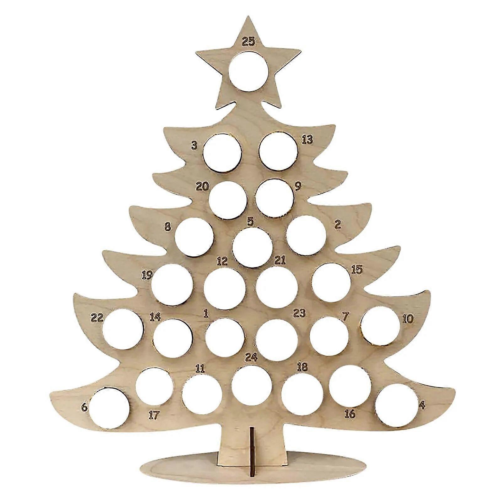 Wooden Christmas Advent Calendar Countdown Calendar Xmas Party Decoration Christmas Tree Countdown Calendar Chocolate Holder