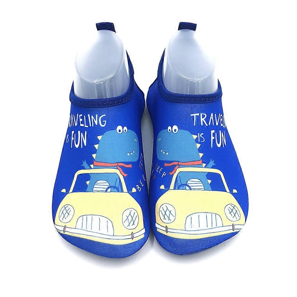 Children Water Park Shoes Cartoon Rubber Bottom Non slip Indoor Socks Dinosaur Car 26-27