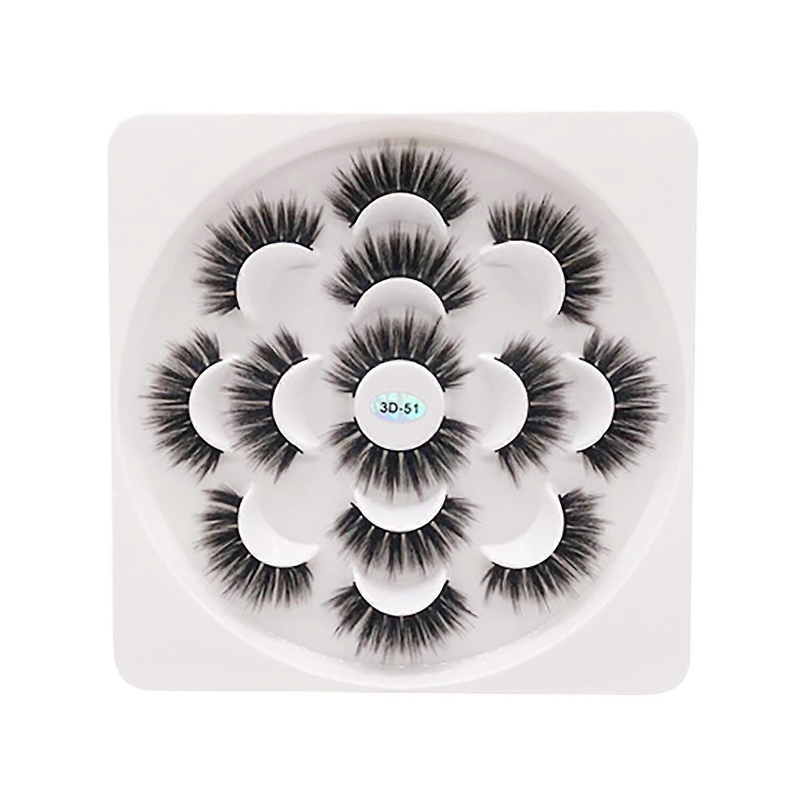 7 Pairs 0f Synthetic False Eyelashes With Multi-layer Natural False Eyelashes