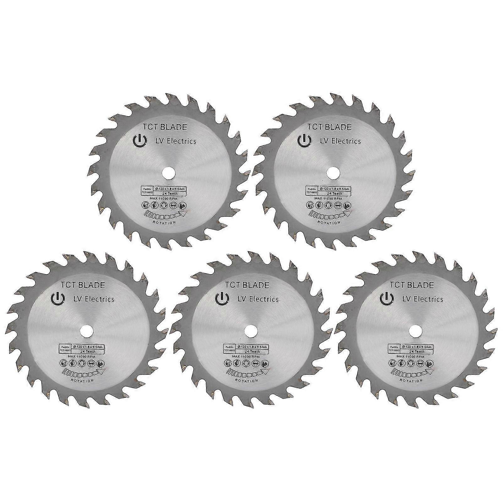 5Pcs 4.7in 24 Teeth Hard Alloy Universal Wood Usage Woodworking Cutting  Web