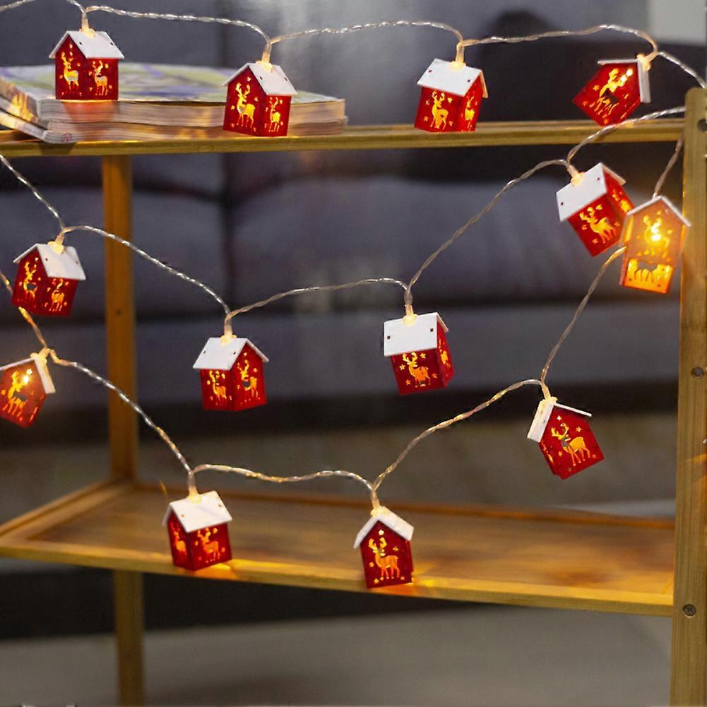 3/1.5M LED String Lights Wood House Lamp Christmas Garland 20/10LEDs New Year
