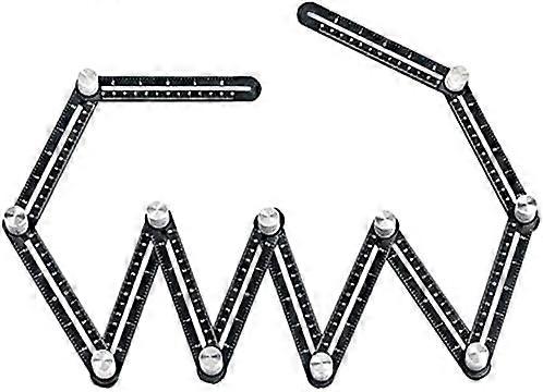 Multi Angle Measuring Ruler, 12-Sides Ruler Hole Locator Aluminum Alloy Universal Multi Angle Measuring Ruler Protractors, Adjustable Floor Tile Glass