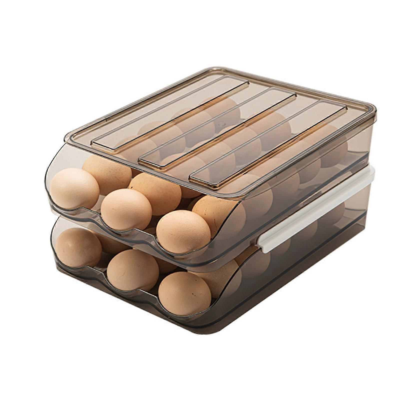 Automatic Rolling Egg Fresh Storage Box Large Capacity Stacking Storage Tray For Kitchen Storage Accessories