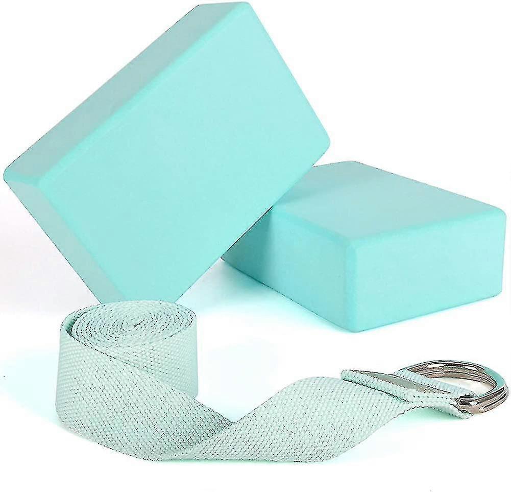 Yoga Block And Strap Set Includes 2 Pcs High-density Eva Foam Yoga Block. 1 Pc